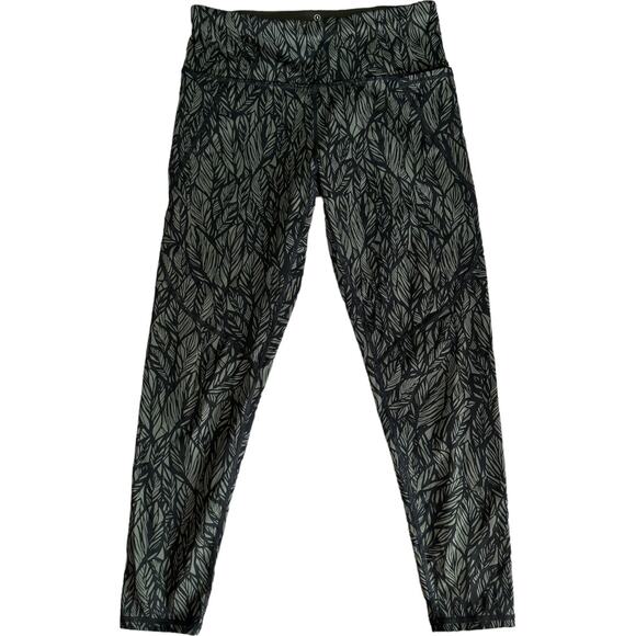 NWOT Sweaty Betty Green & Black Leaf Print 7/8 Leggings Size Small - Picture 2 of 6